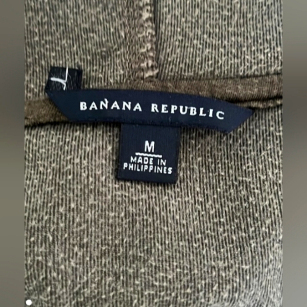 Banana Republic velour olive green hoodie  with zipper pockets in size M - Picture 2 of 9